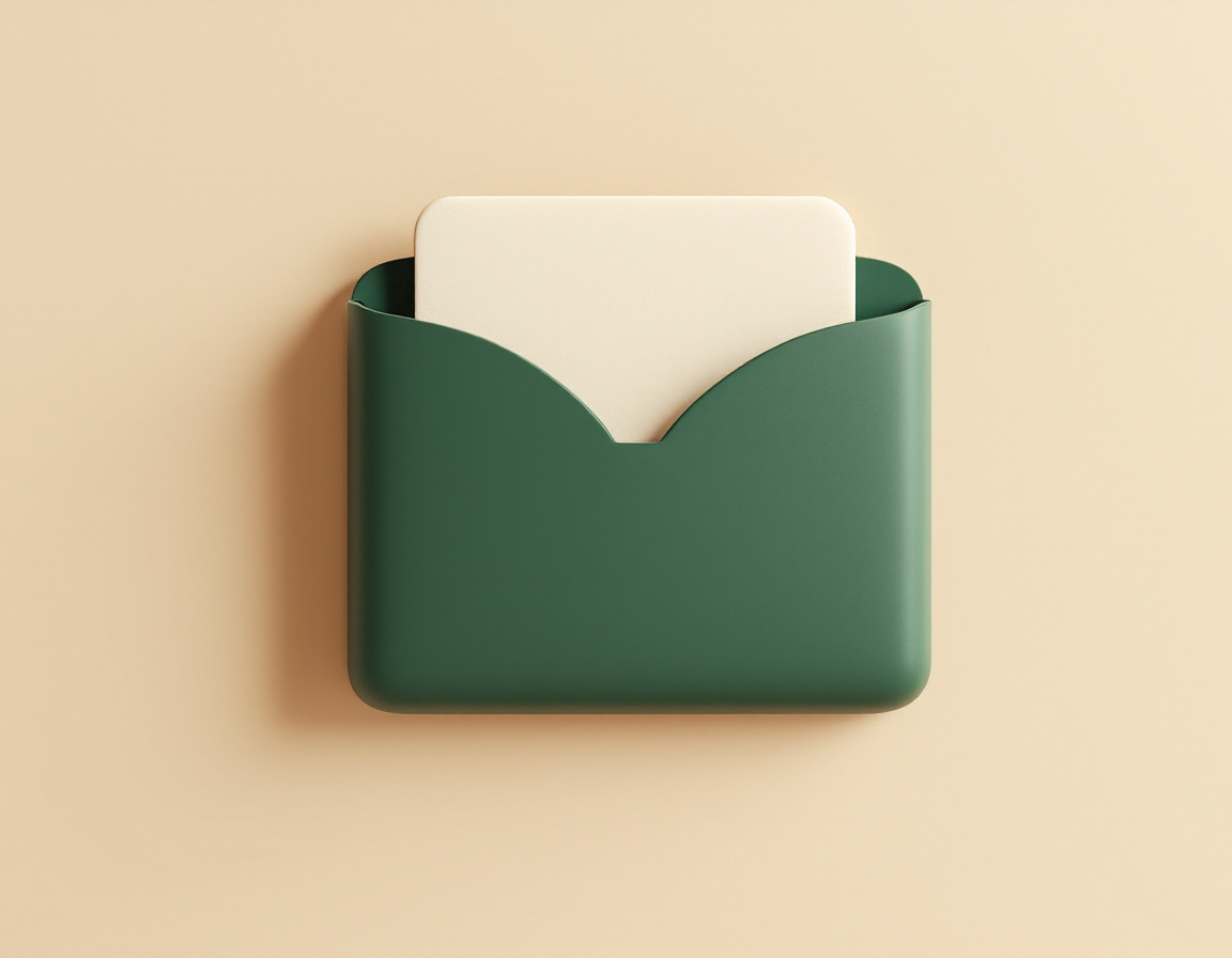 Render 3D de una carpeta verde con documentos crema dentro, símbolo de facturas guardadas y ordenadas